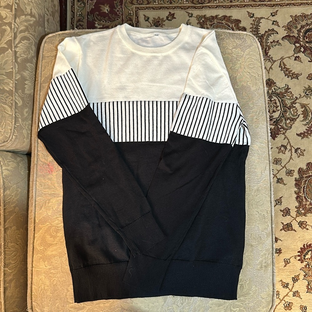 black and white sweater